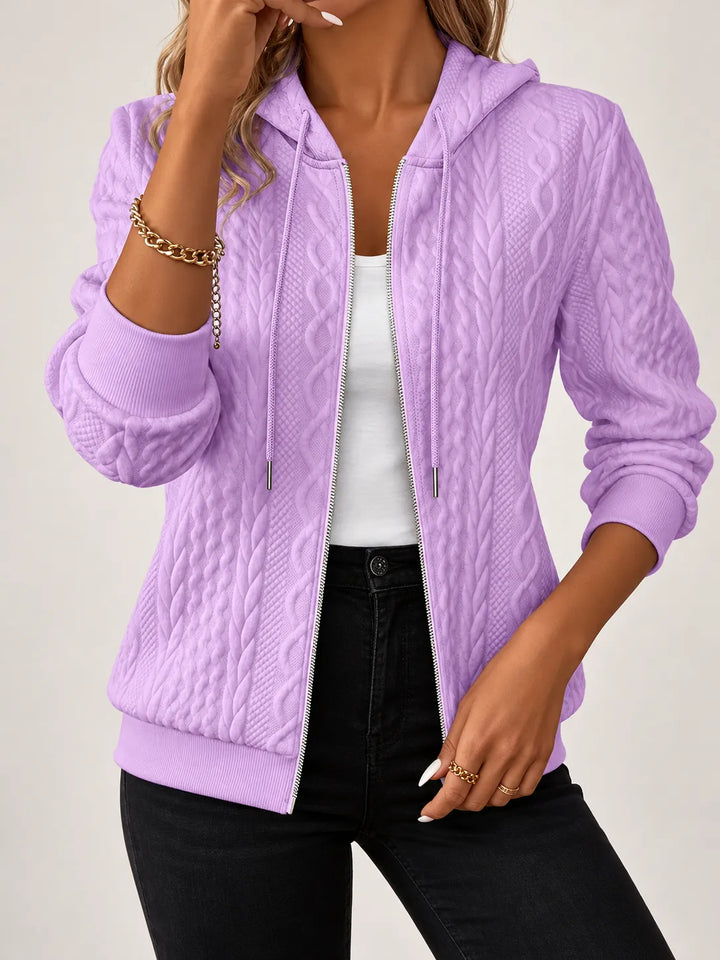 Catriona | Cosy Cable-Textured Zip Hoodie