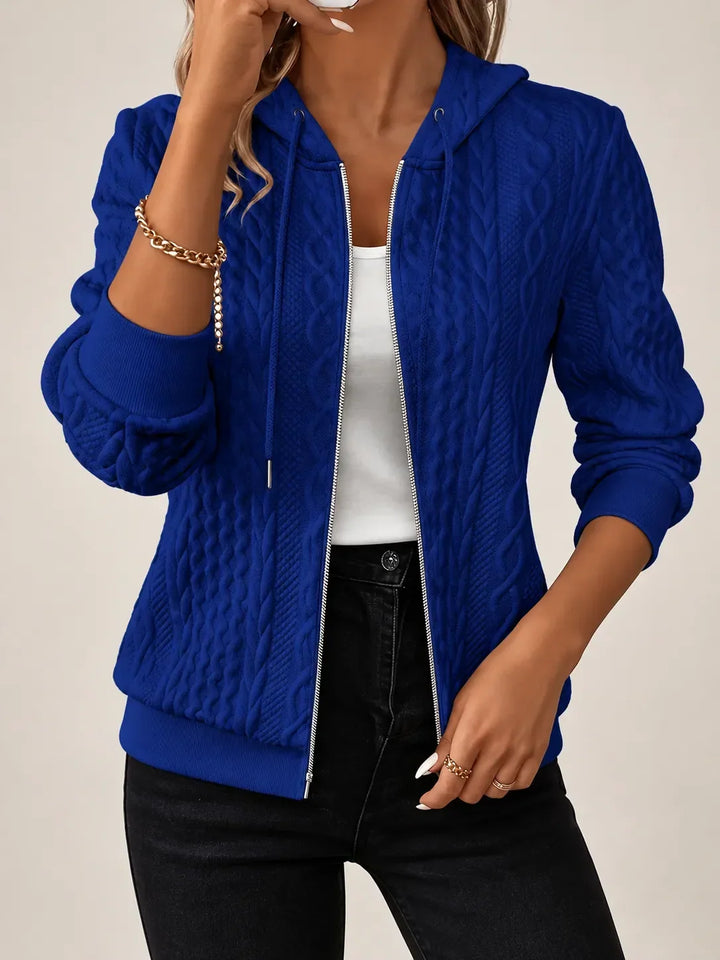 Catriona | Cosy Cable-Textured Zip Hoodie