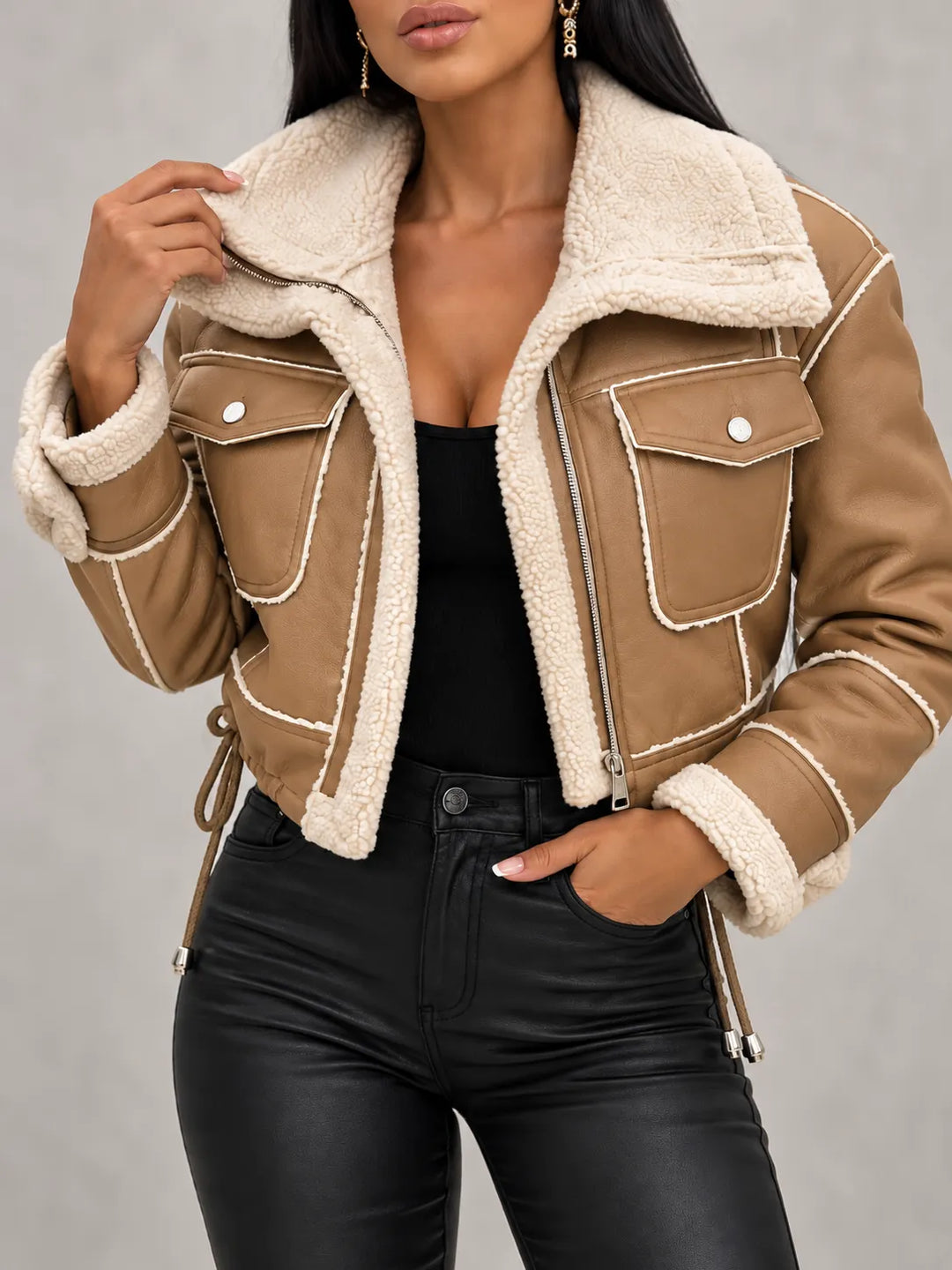 Aria | Cosy-Trim Cropped Jacket