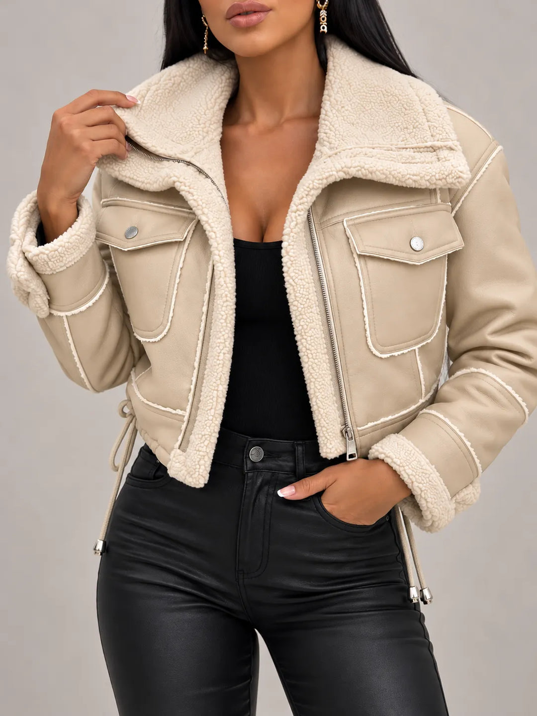 Aria | Cosy-Trim Cropped Jacket