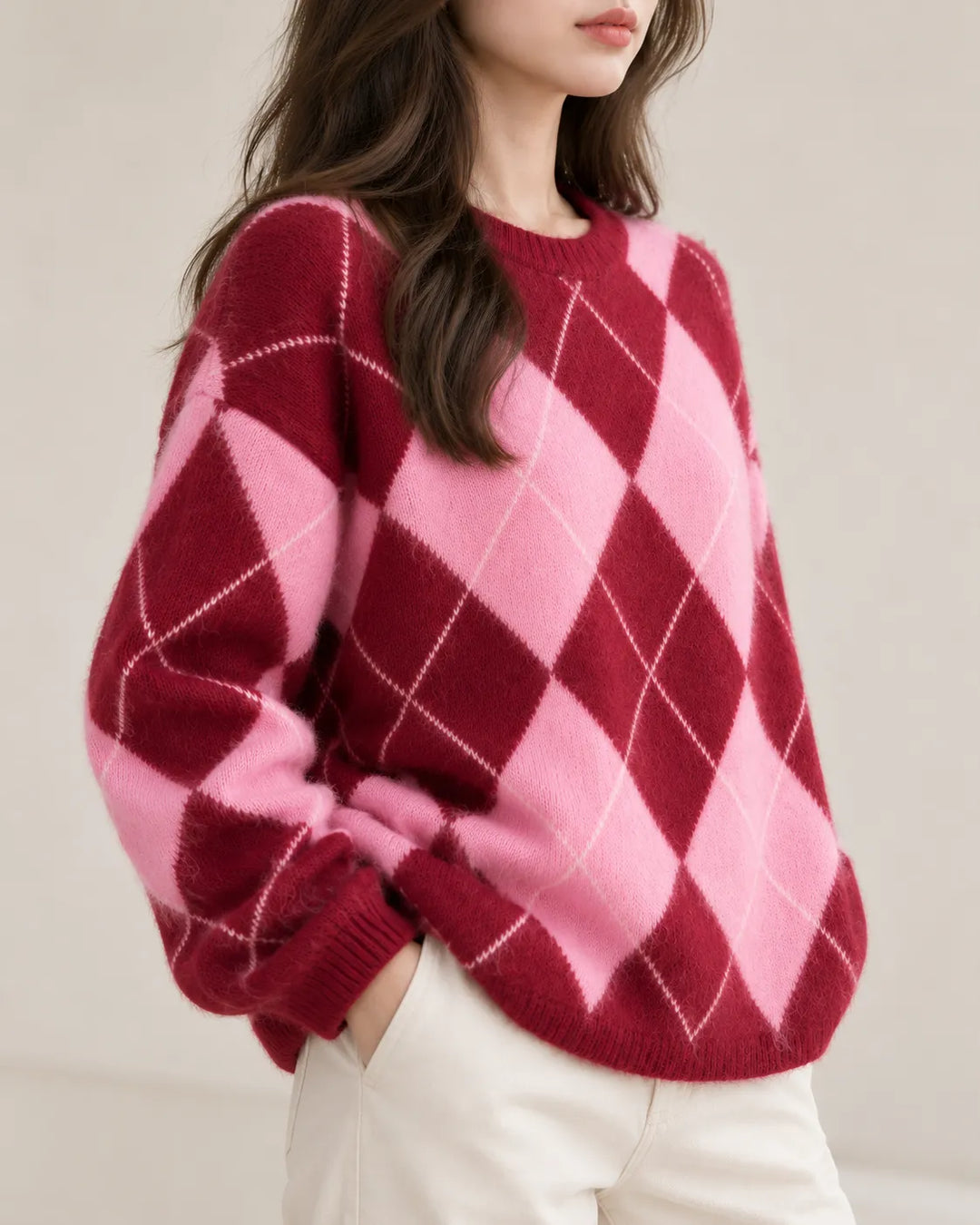 Maribel | Argyle Crewneck Sweater