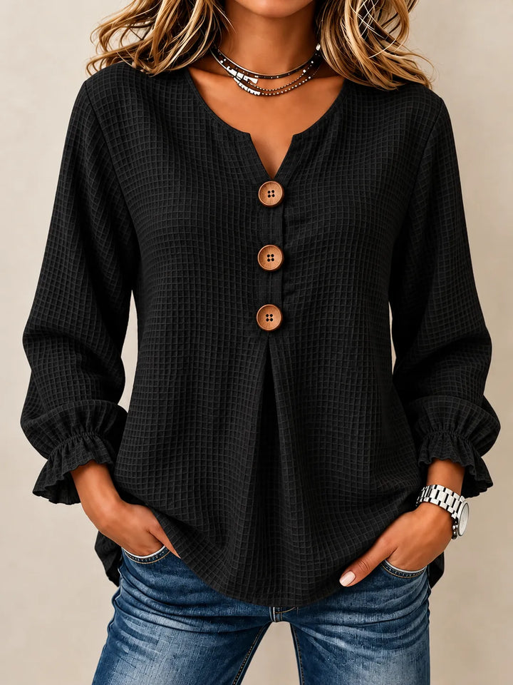 Evelyn | Relaxed Button-Accent Blouse