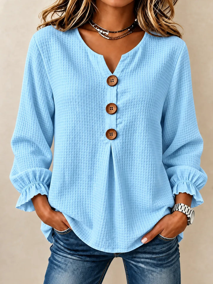 Evelyn | Relaxed Button-Accent Blouse