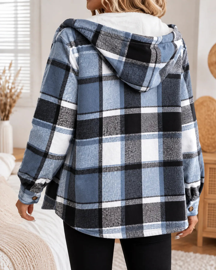 Flora | Cosy Checked Hooded Shacket