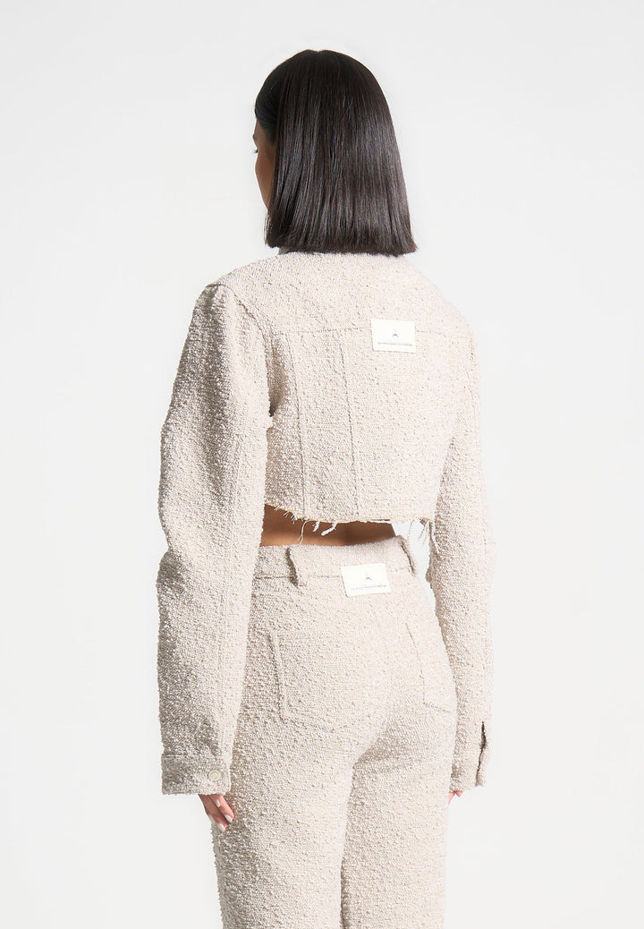 Catherine - Cropped Boucle Jacket - Beige