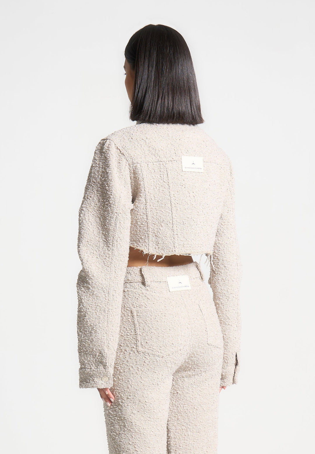 Catherine - Cropped Boucle Jacket - Beige