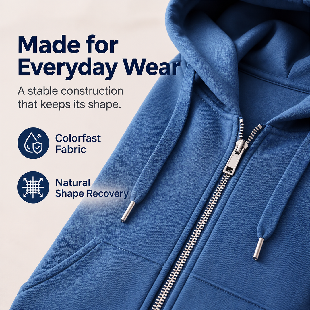 Kia | Mid-Length Hooded Zip-Up Sweatshirt Cardigan with Pockets