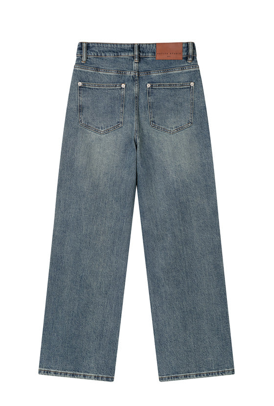 Cayden Mid Rise Straight Leg Jeans - Blue
