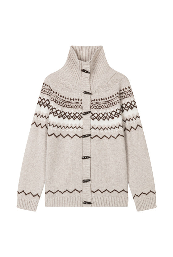 Cohen Fair Isle Wool Cardigan - Beige