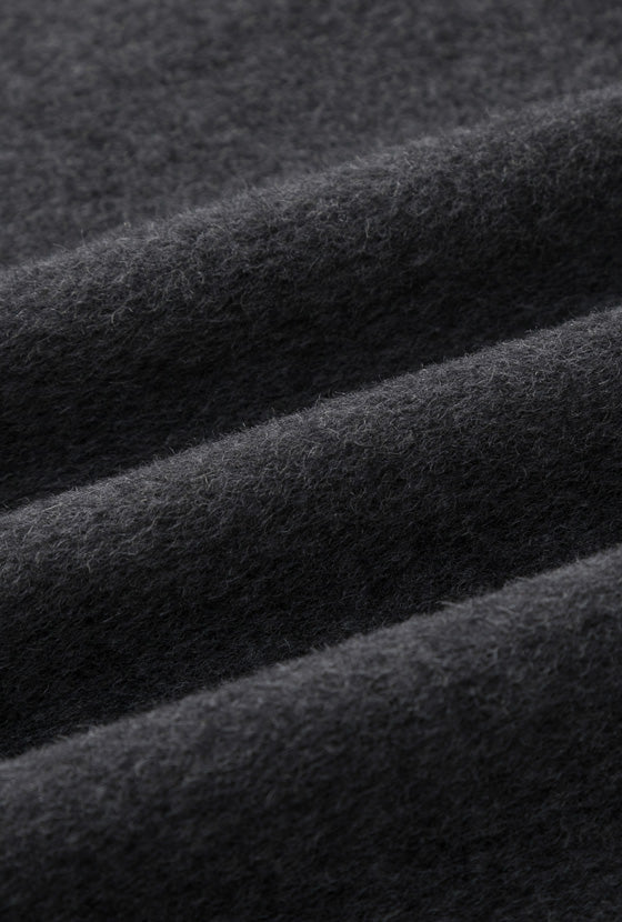 Carina Wool &amp; Silk Scarf Coat - Charcoal