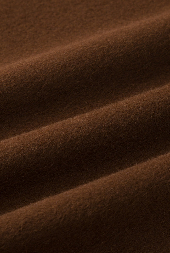 Carina Wool &amp; Silk Scarf Coat - Chocolate