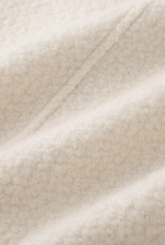Cole Oversized Wool Short Coat - Ivory