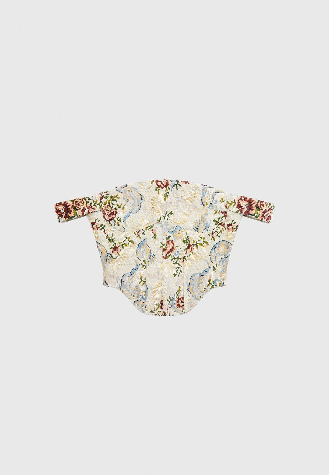Bonnie - Floral Jacquard Bardot Corset Top - Beige