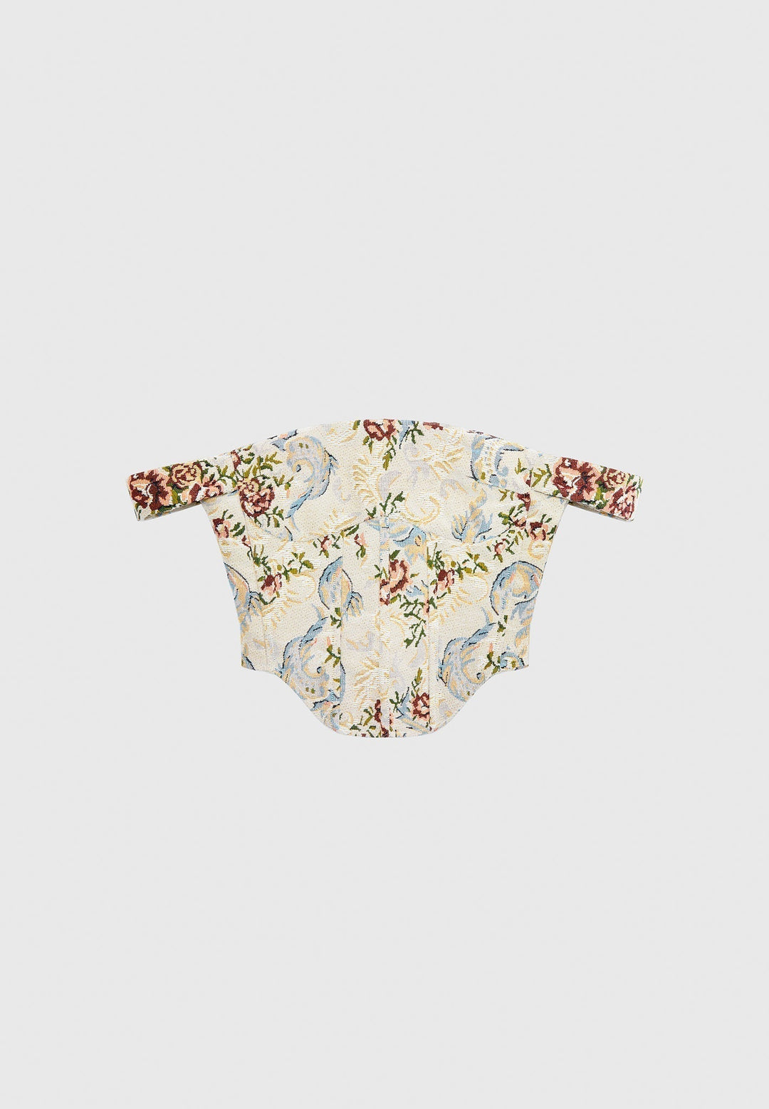 Bonnie - Floral Jacquard Bardot Corset Top - Beige