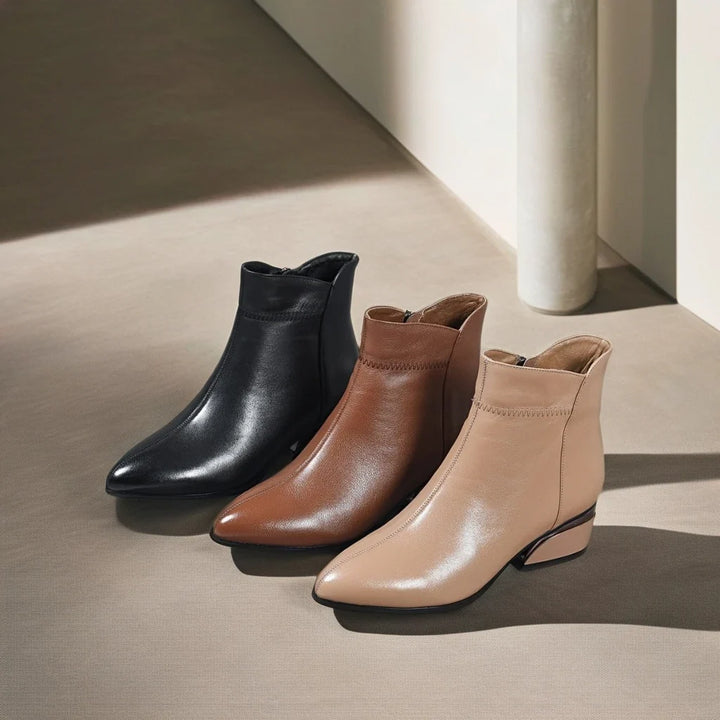 Cressida™ | Pointed-Toe Low Heel Ankle Boots