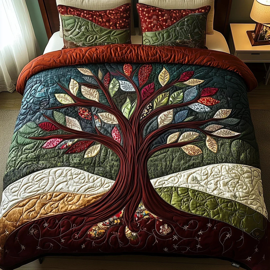 3-Piece Quilted Bedding Set – Nature&