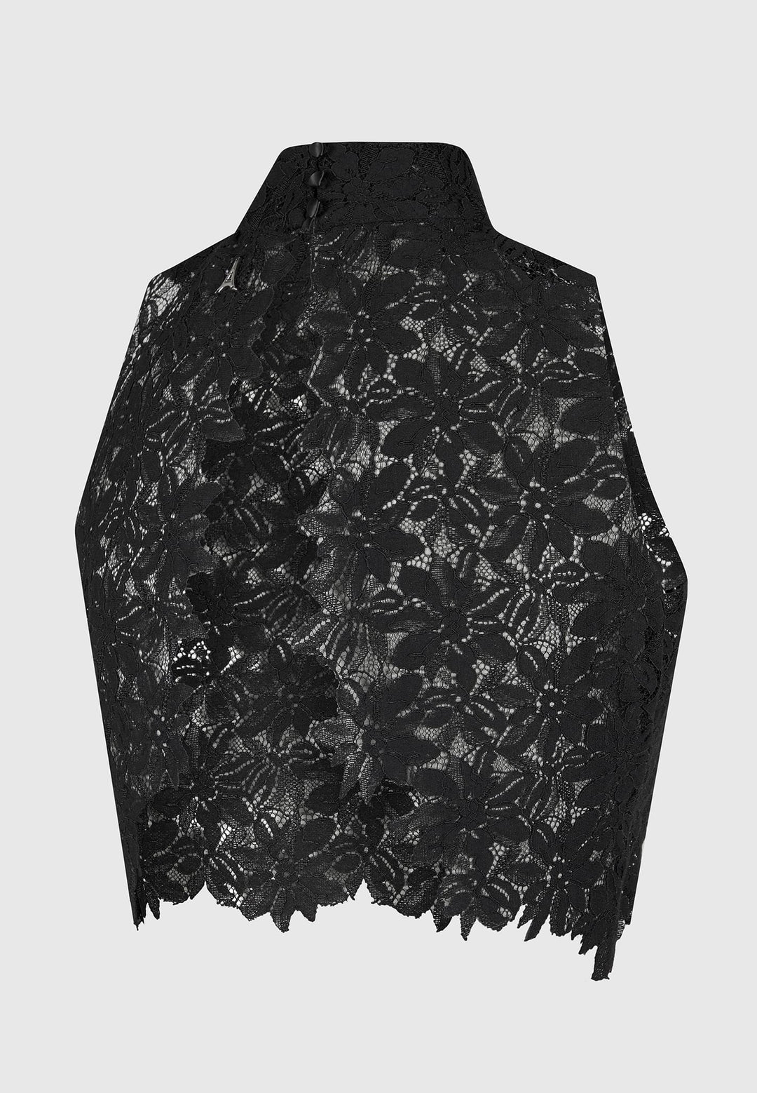 Lace Open Back Top - Black
