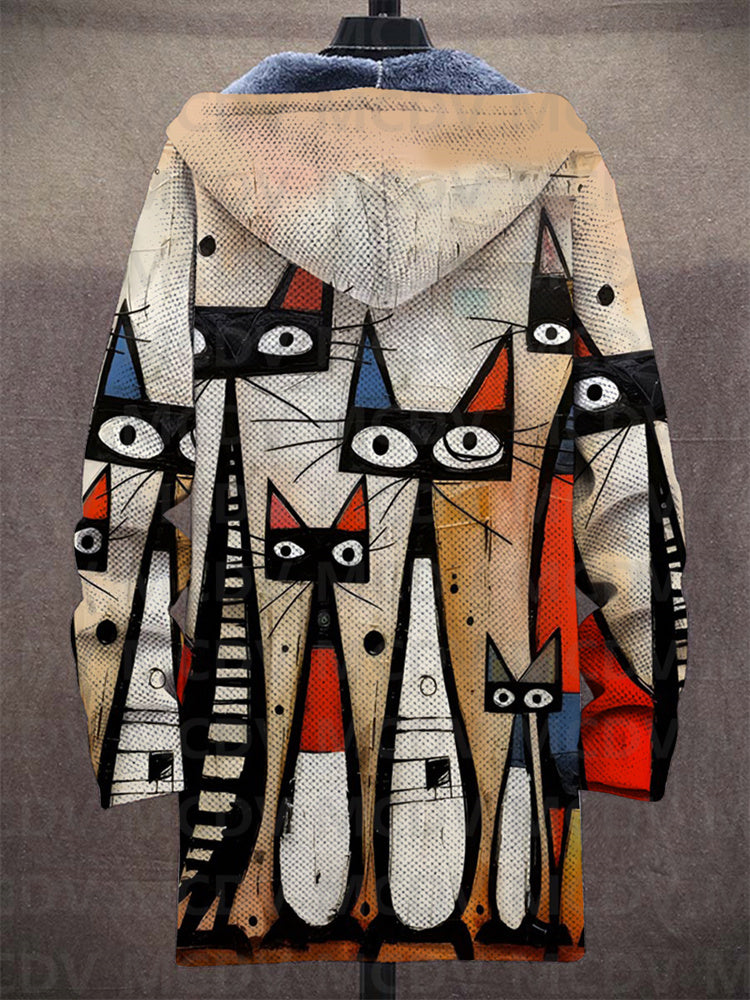 Nan | Cat Print Hooded Jacket
