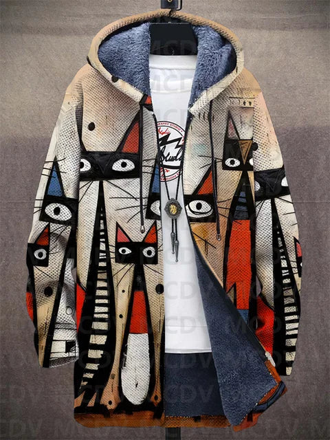 Nan | Cat Print Hooded Jacket