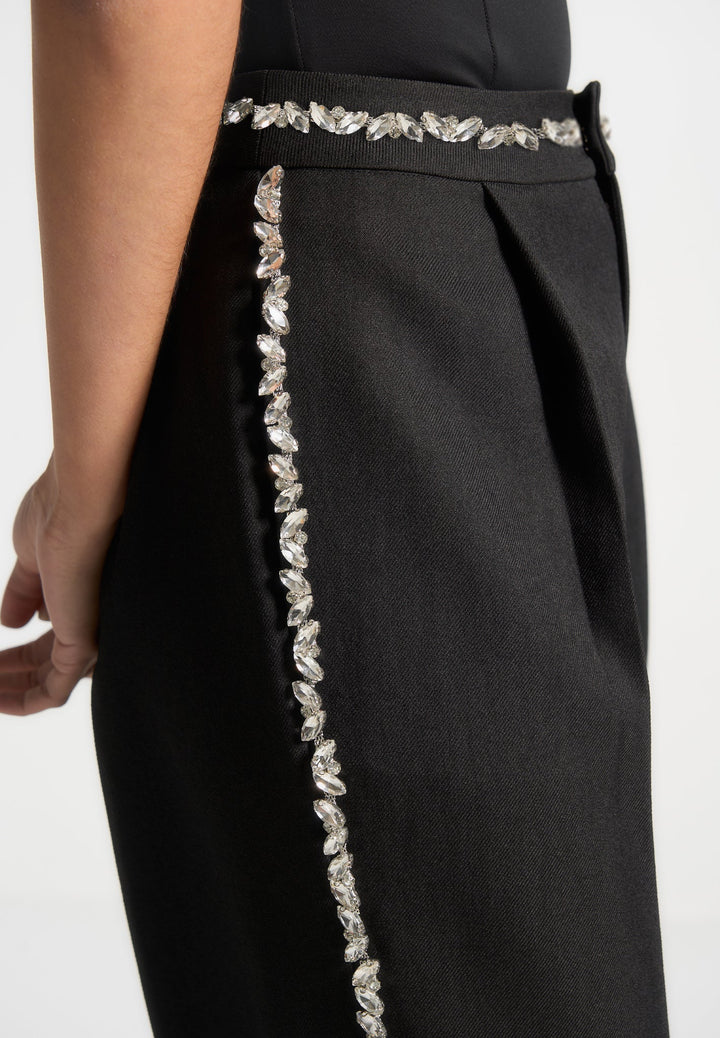 Patricia - Embellished Tailored Trousers - Black