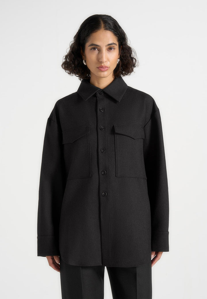 Joy - Tailored Oversized Shirt - Black