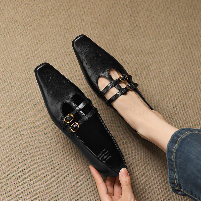 Etta | Brogued Double-Strap Mules