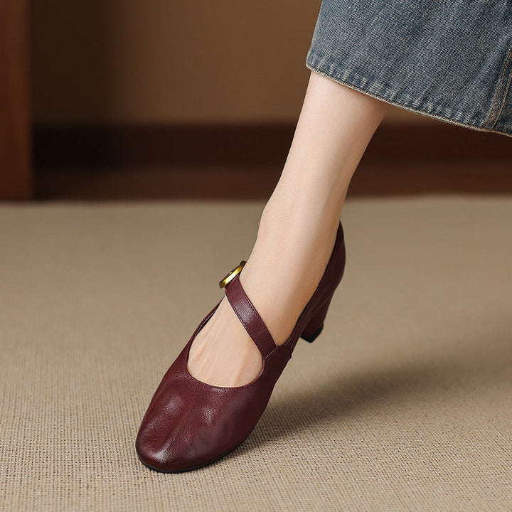 Eloise | Buckled Round-Toe Mary Jane Flats
