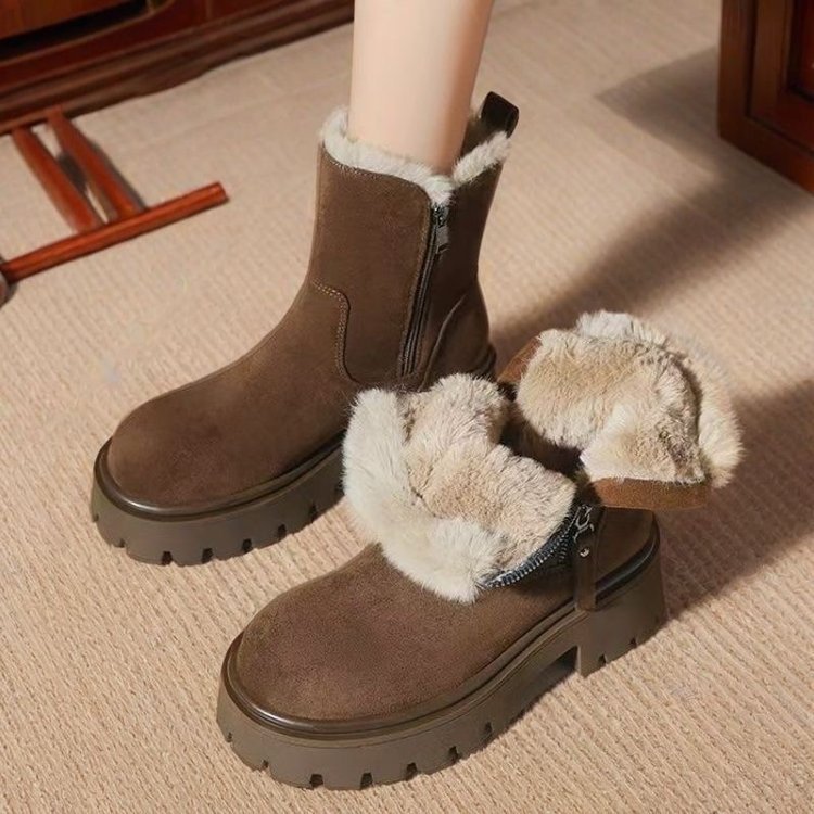 Elodie™ | Plush-Lined Platform Ankle Boots