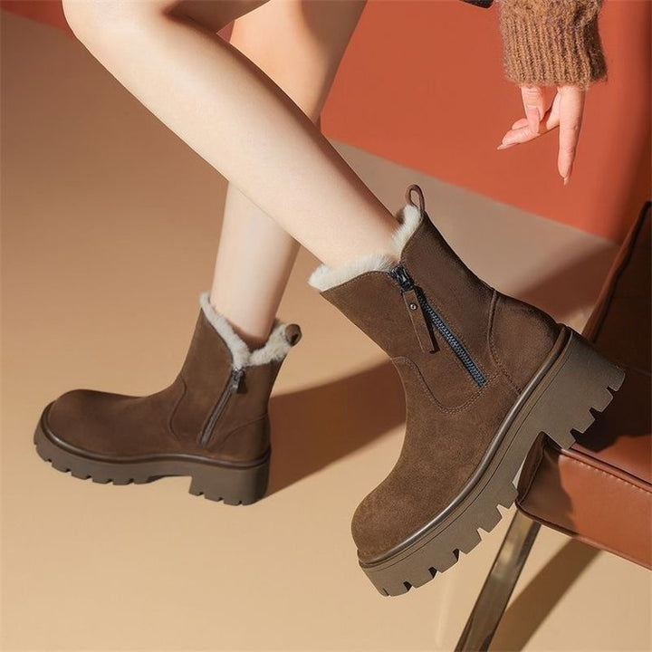 Elodie™ | Plush-Lined Platform Ankle Boots