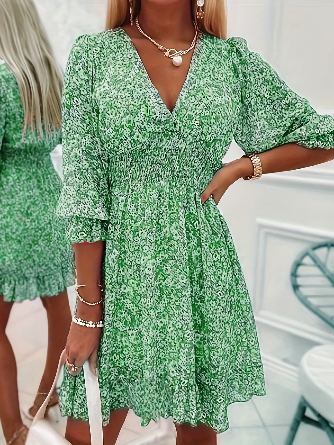 Nissia™ | Floral Ruffle Mini Dress