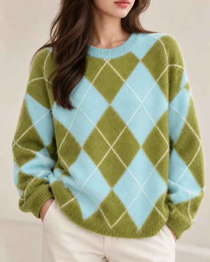 Maribel | Argyle Crewneck Sweater