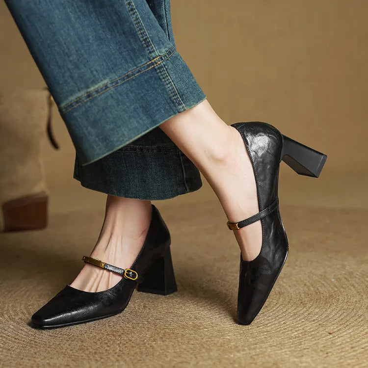 Elise | Classic Block-Heel Mary Jane Heels