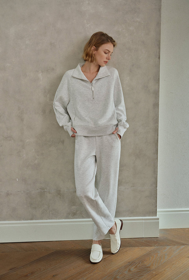 Cassie Cotton Sweat Pullover - Heather White