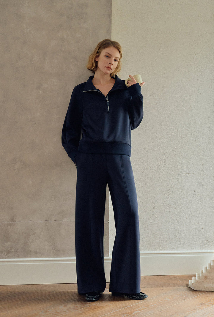 Cassie Cotton Sweat Pullover - Navy