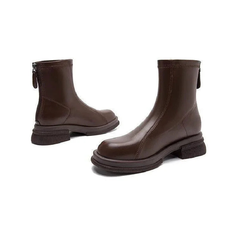 Isadora™ | Back-Zip Block Heel Ankle Boots