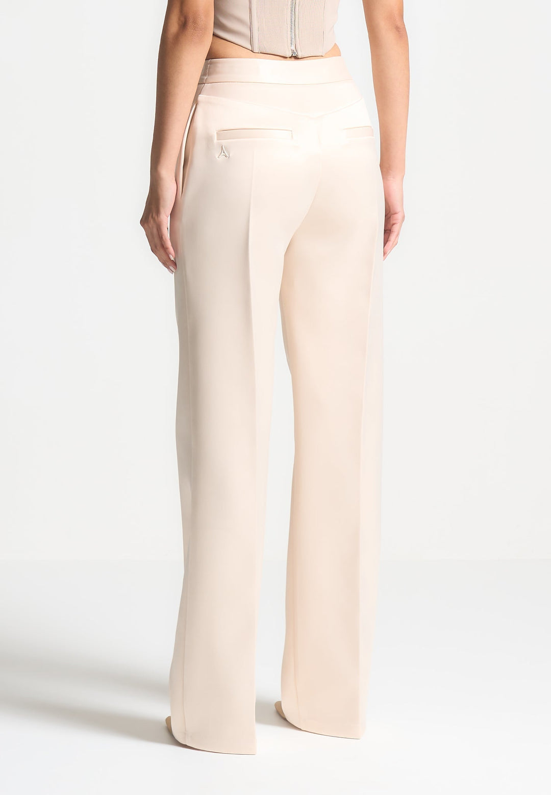 Bella - Satin Tailored Trousers - Champagne