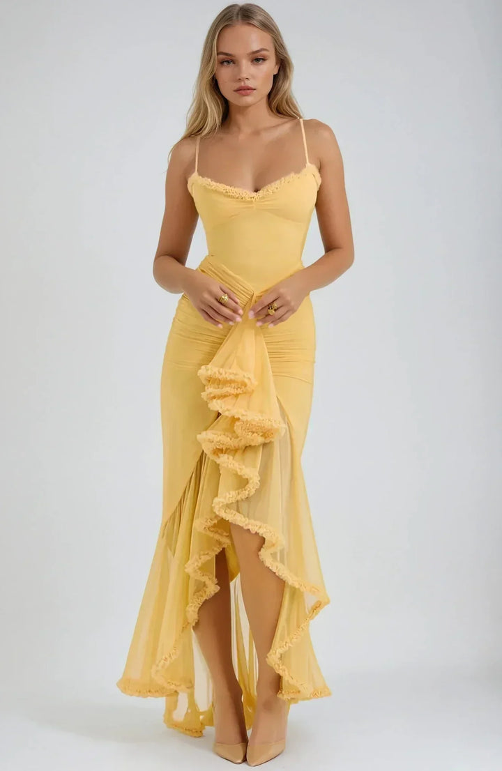 Chloe™ | Yellow Mesh Dress