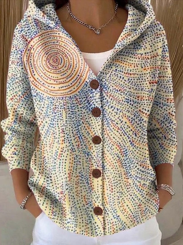 Leila | Button Hooded Sweater.