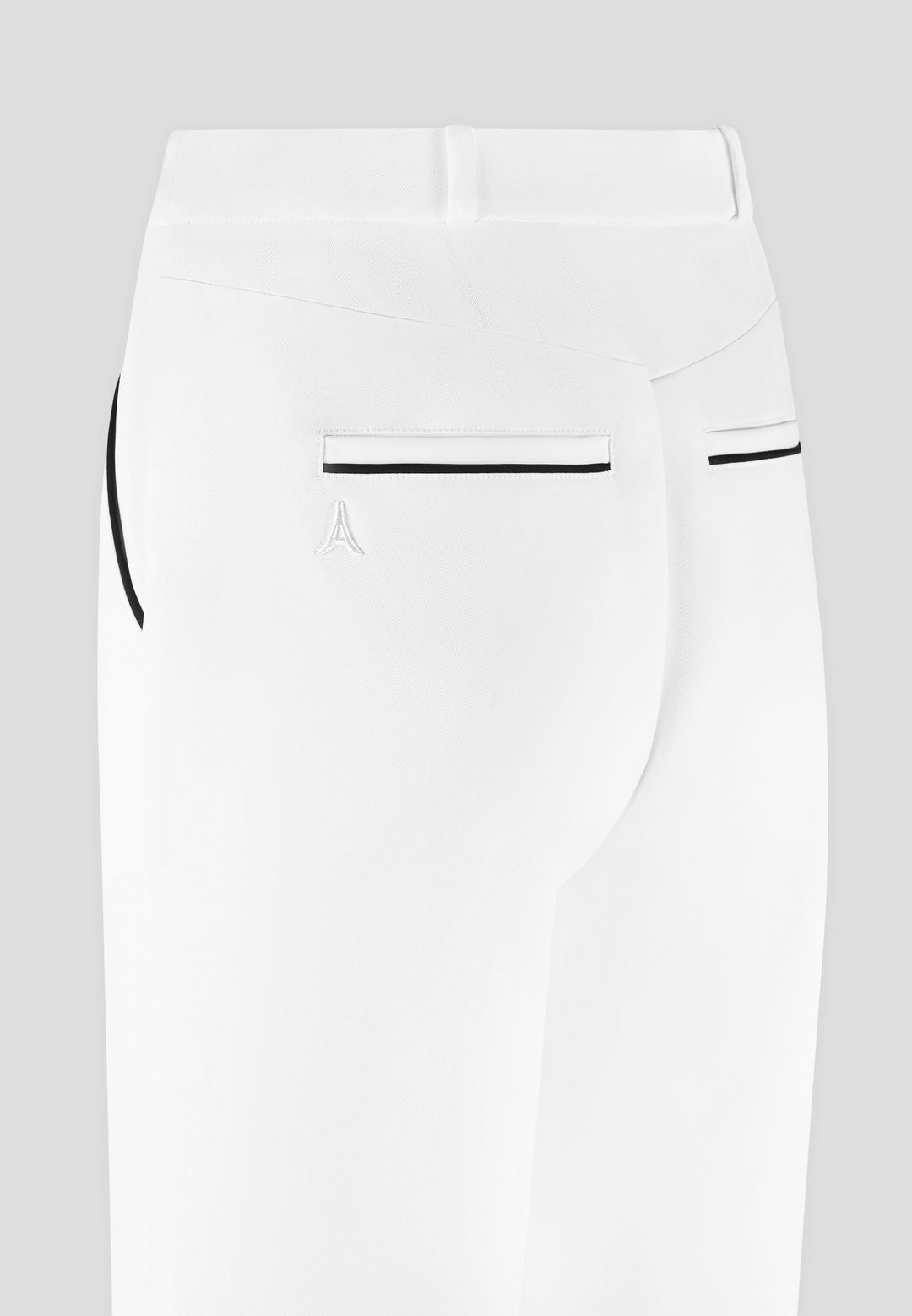Mina - Contrast Piped Pleated Trousers - White/Black