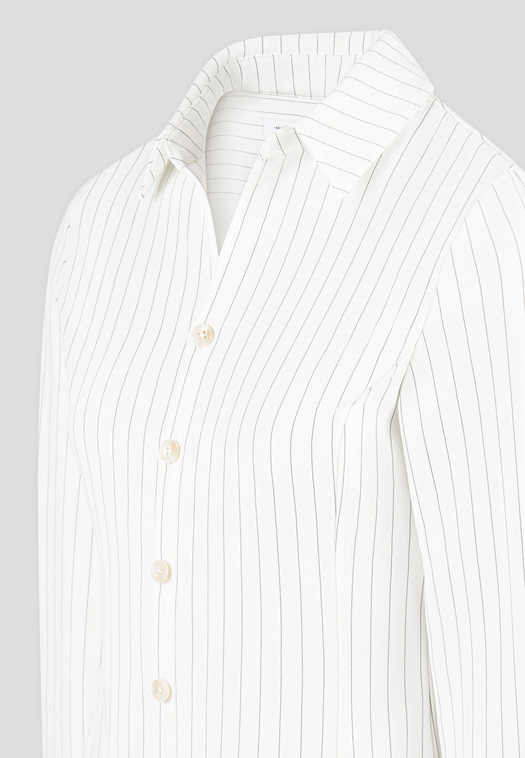 Sonia - Pinstripe Angled Shirt - White