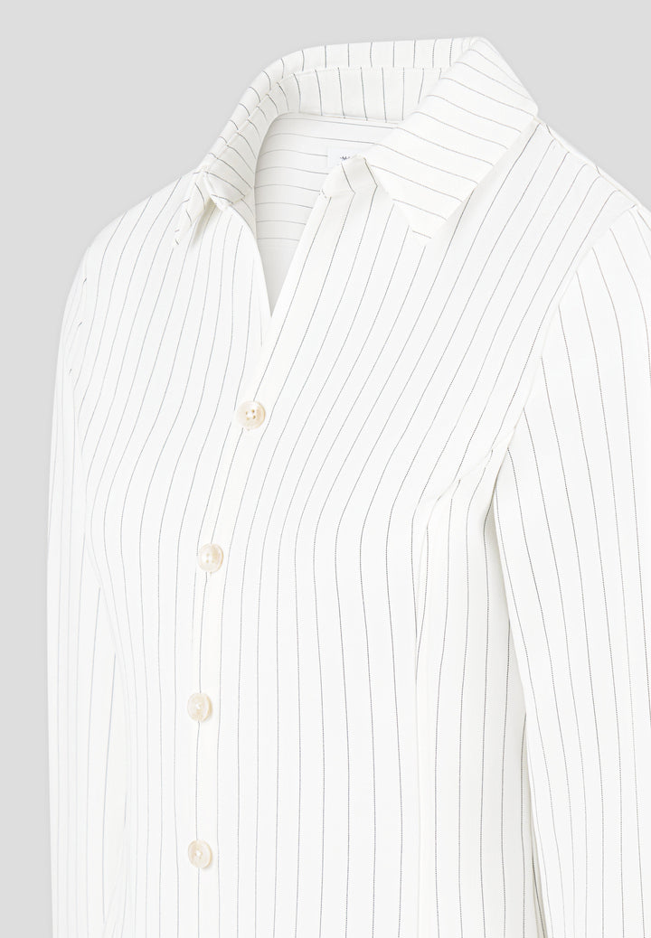 Sonia - Pinstripe Angled Shirt - White
