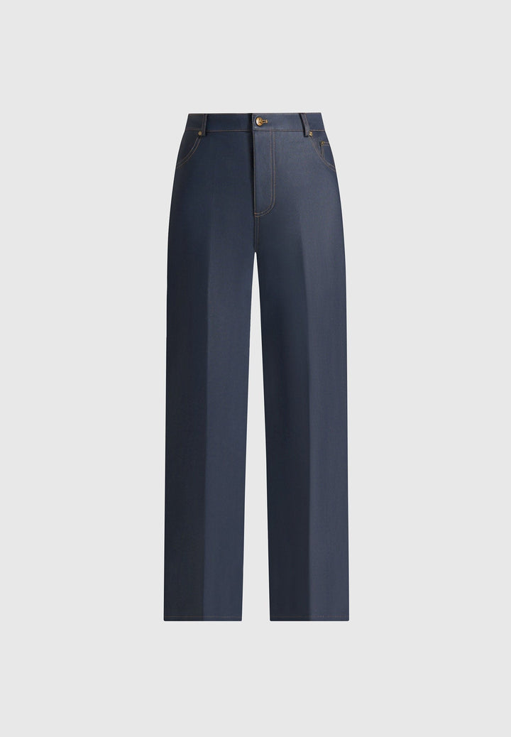 Jana - Wax Effect Denim Boyfriend Jeans - Indigo