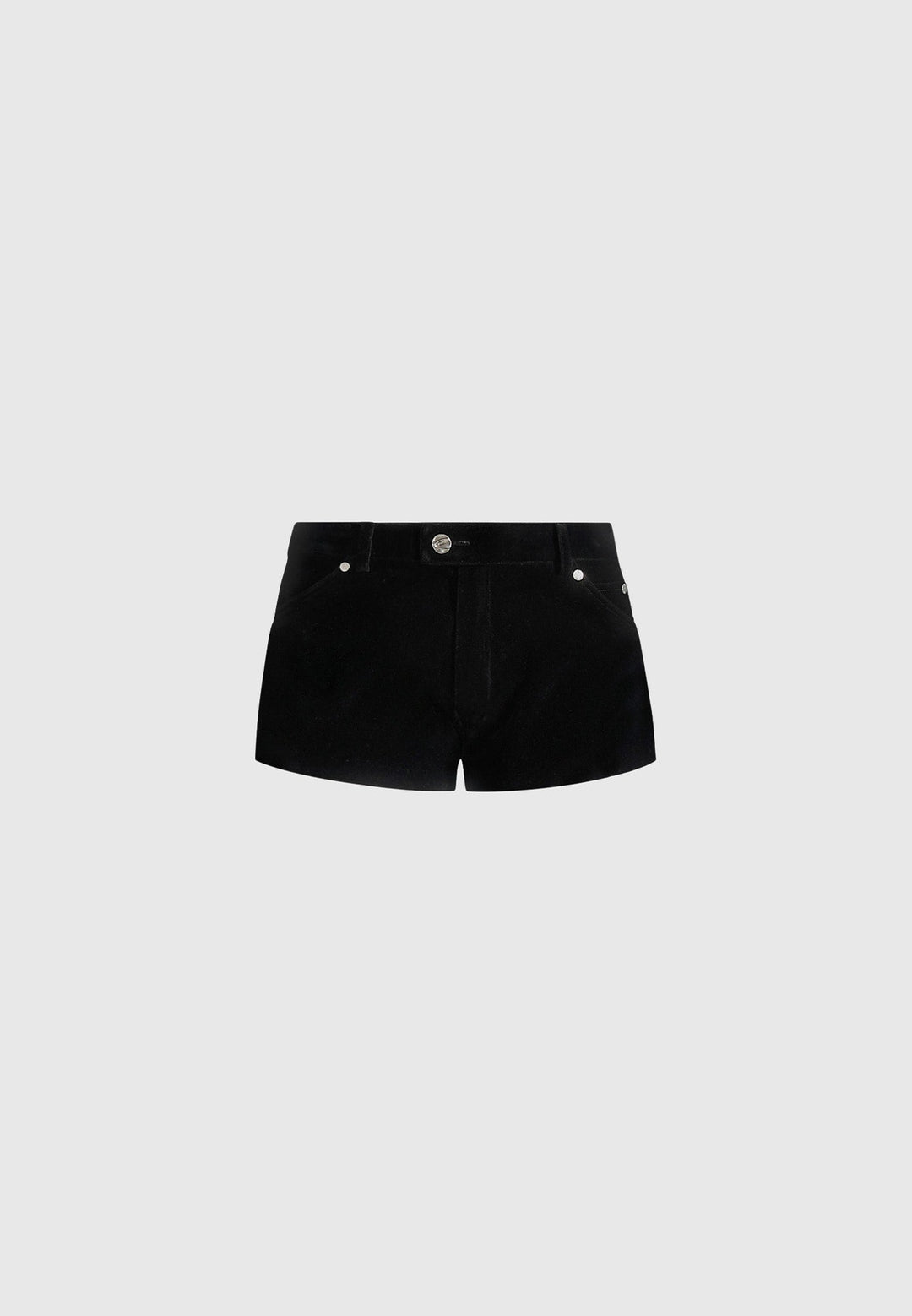 Samia - Velvet Patent Mini Shorts - Black