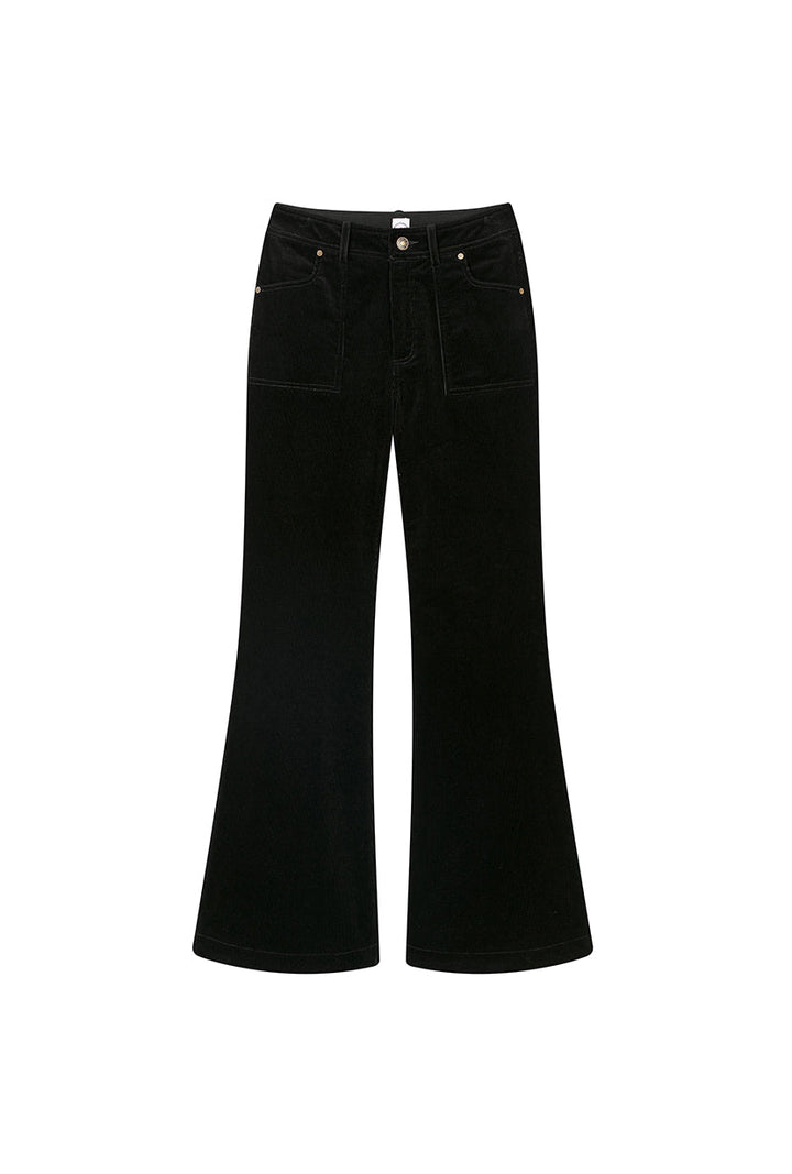 Cody Corduroy Flared Pants - Black
