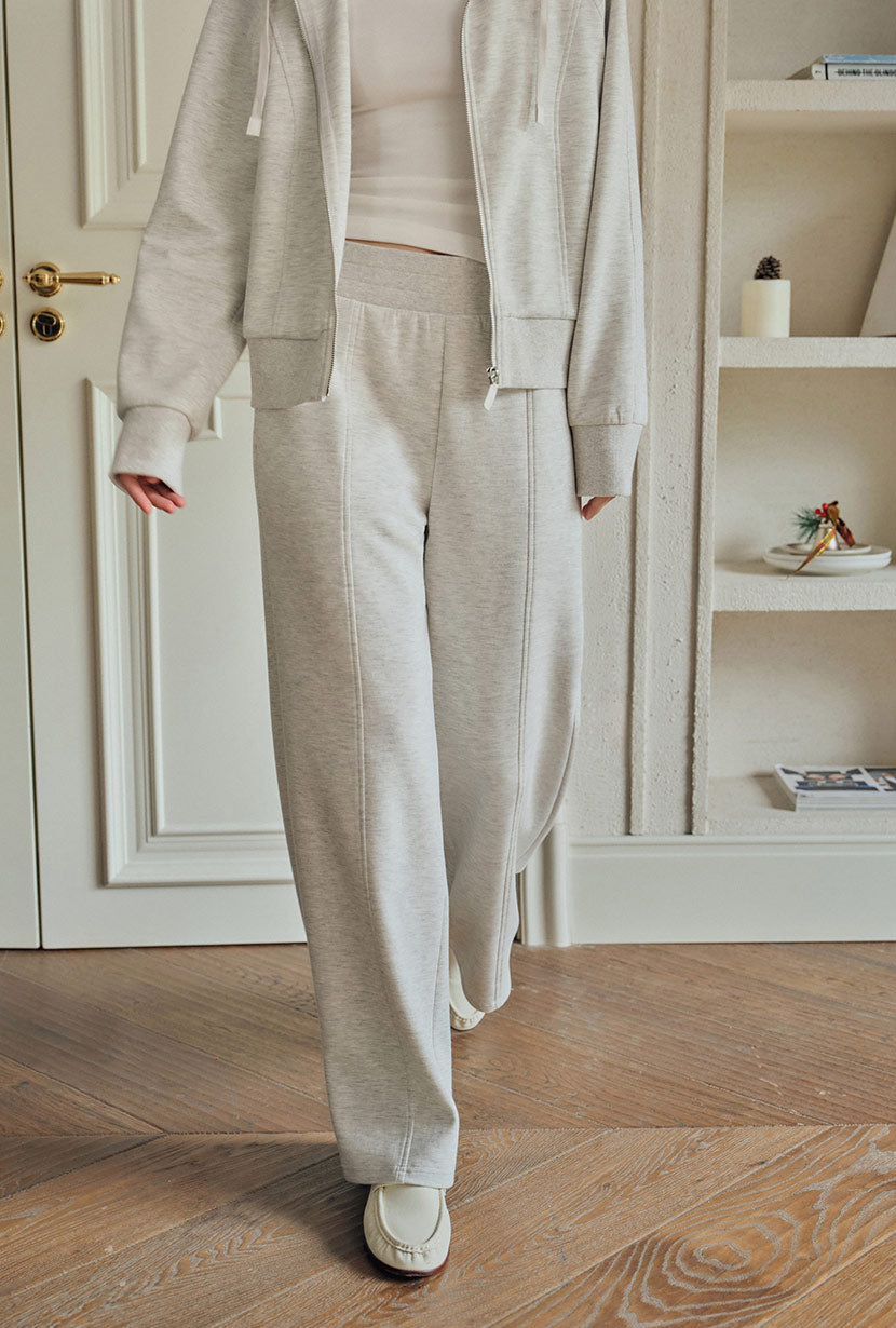 Chase Cotton Straight Leg Pants - Heather White