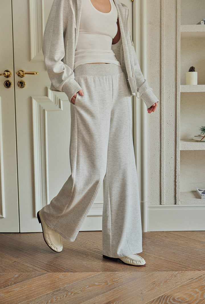Chase Cotton Straight Leg Pants - Heather White