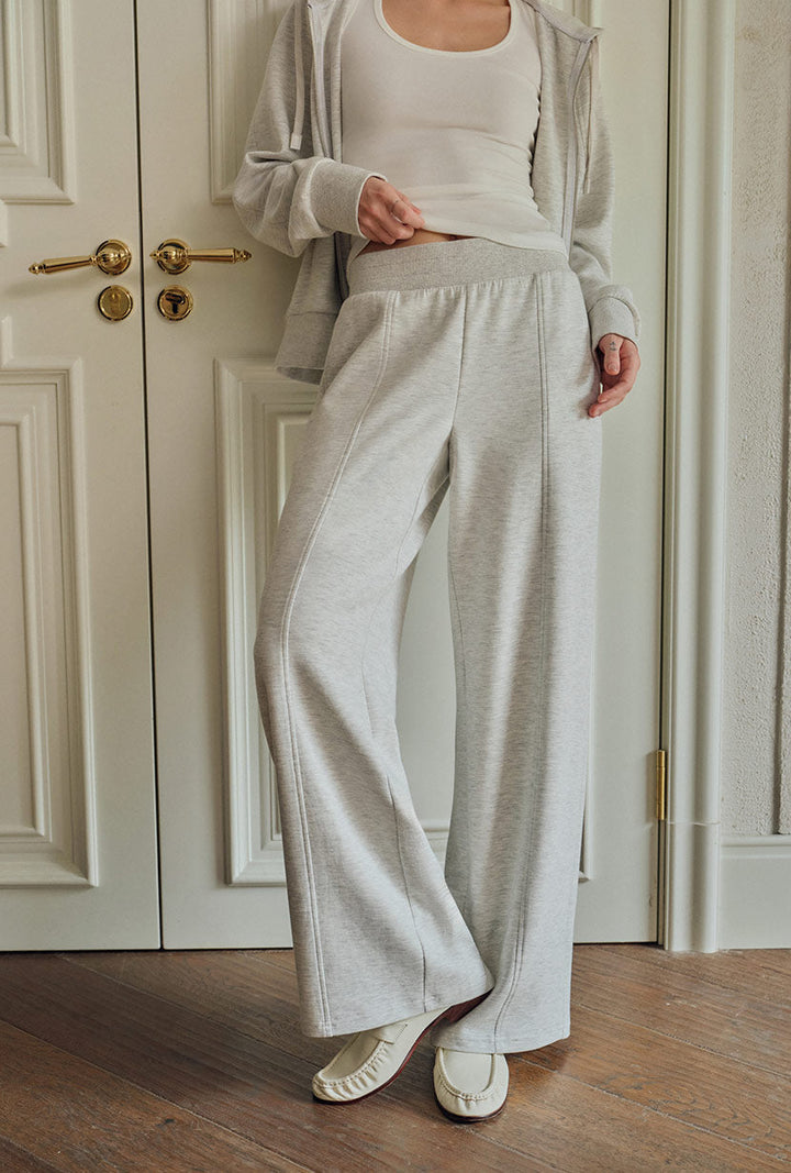 Chase Cotton Straight Leg Pants - Heather White