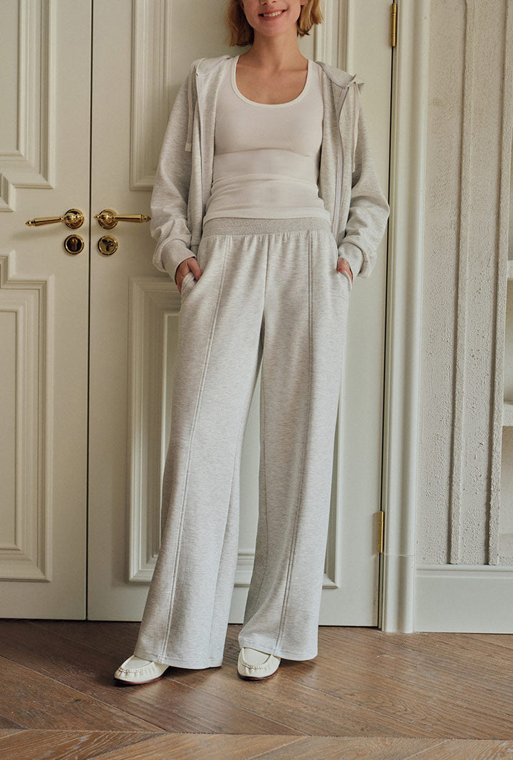 Chase Cotton Straight Leg Pants - Heather White