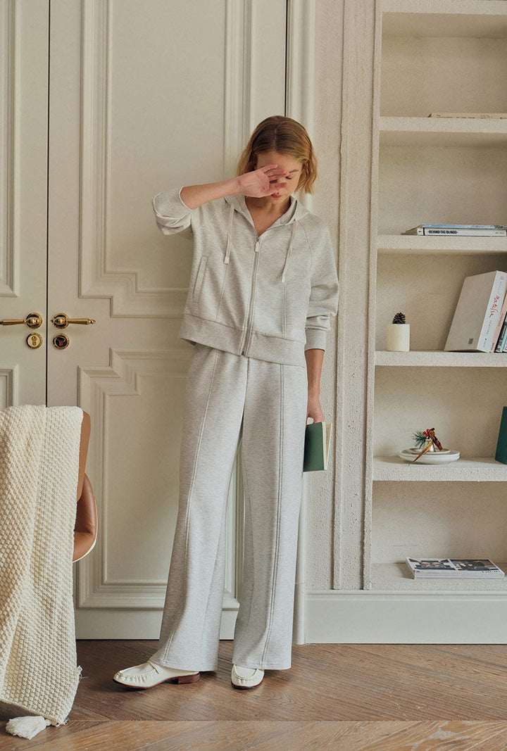 Chase Cotton Straight Leg Pants - Heather White