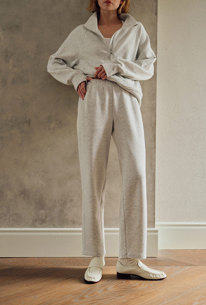 Corey Cotton Tapered Pants - Heather White